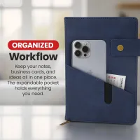 Notebook with Pocket and Pen - Blue