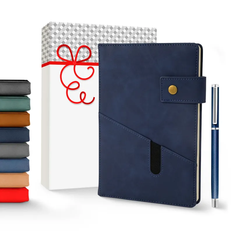 Notebook with Pocket and Pen - Blue