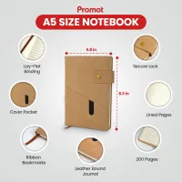 Notebook with Pocket and Pen - Tan