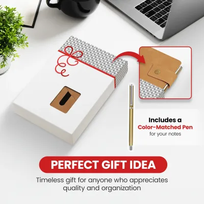 Notebook with Pocket and Pen - Tan