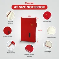 Notebook with Pocket and Pen - Red