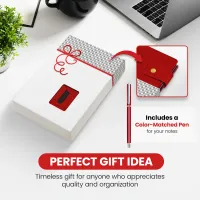 Notebook with Pocket and Pen - Red