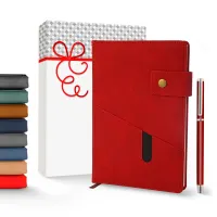 Notebook with Pocket and Pen - Red