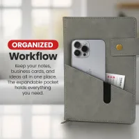 Notebook with Pocket and Pen - Grey