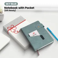 Notebook with Pocket and Pen - Sky Blue