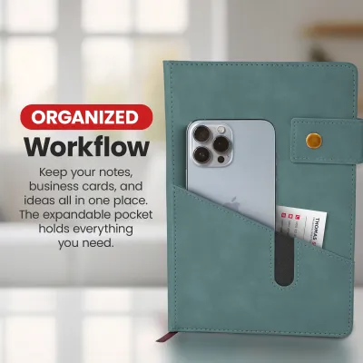 Notebook with Pocket and Pen - Sky Blue