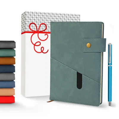 Notebook with Pocket and Pen - Sky Blue
