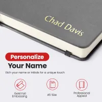 Personalized Journal Notebook - Gray