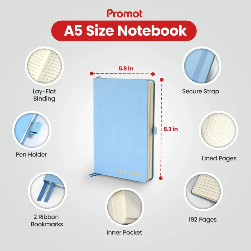Personalized Journal Notebook - Light Blue