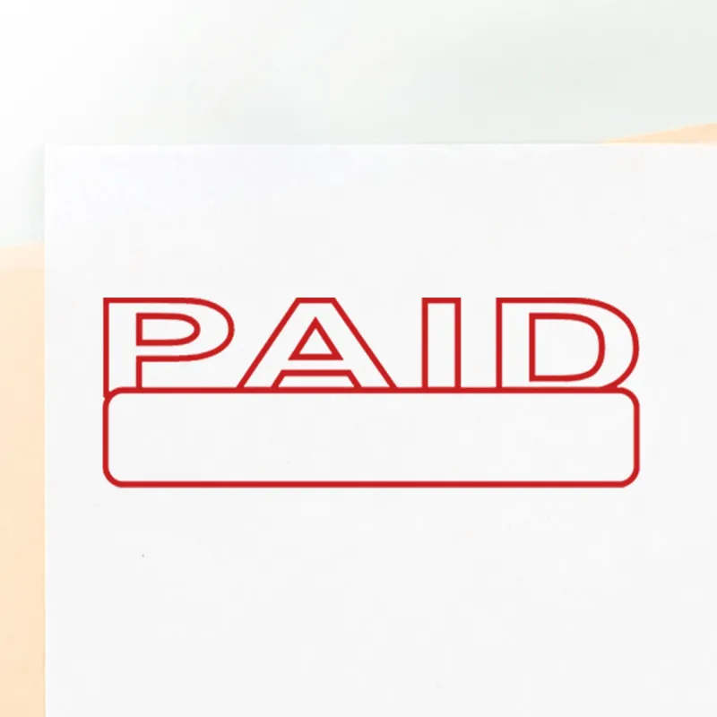 Box Outline Paid Stamp