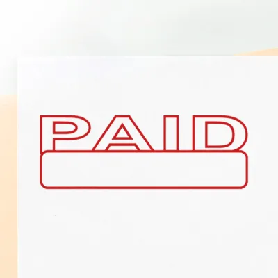 Box Outline Paid Stamp