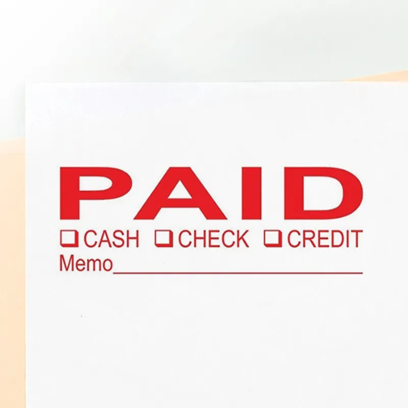 Paid Stamp - Cash Check Credit