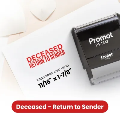 Deceased - Return to Sender Stamp