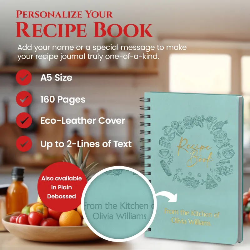 Custom Recipe Book - Sea Green