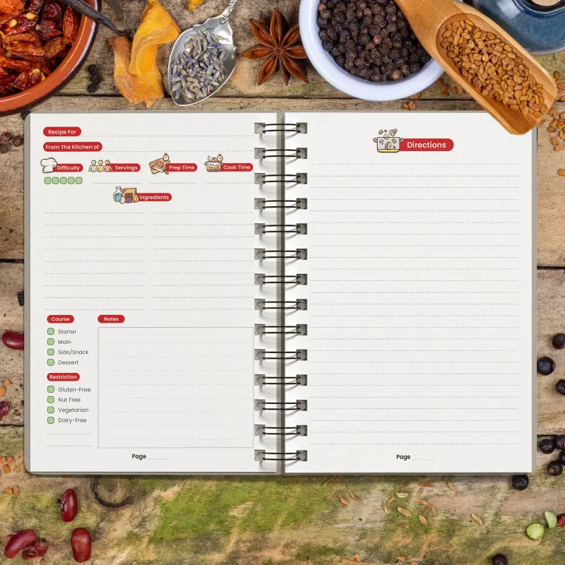 Custom Recipe Book - Grey