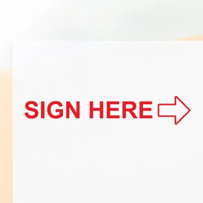 Arrow Sign Here Stamp