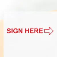 Arrow Sign Here Stamp