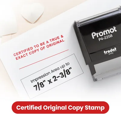 Certified to Be A True & Exact Copy of Original Stamp