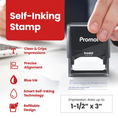 Notary Acknowledgement Stamp (Blue)