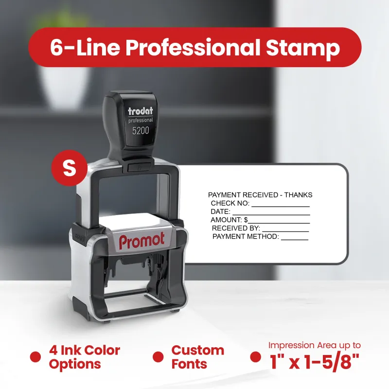 6-Line Custom Professional Stamp (Small)