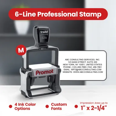 6-Line Custom Professional Stamp (Medium)