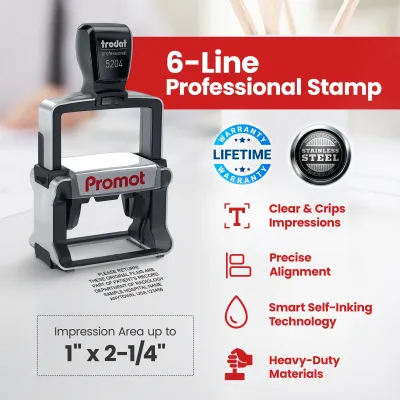6-Line Custom Professional Stamp (Medium)