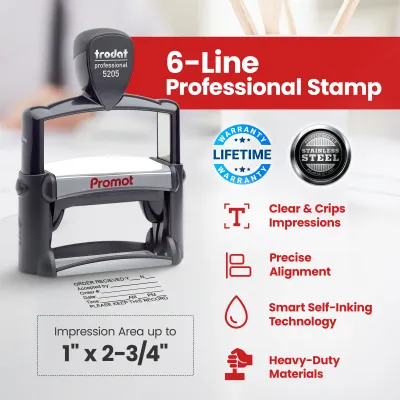 6-Line Custom Professional Stamp (Large)