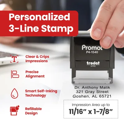 Up to 3 Lines Stamp (Small)