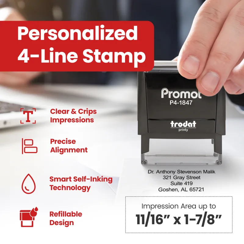 Up to 4 Lines Stamp (Medium)