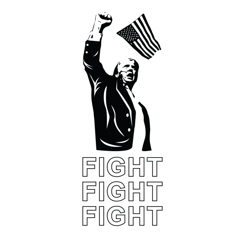 Trump Fight 2024 Stamp - Black