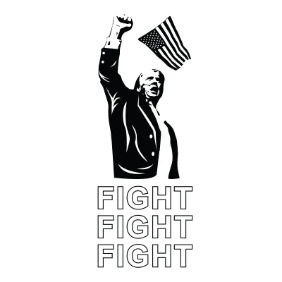Trump Fight 2024 Stamp - Black