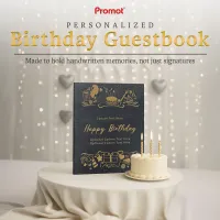 Personalized Birthday Guestbook - Graphite Black