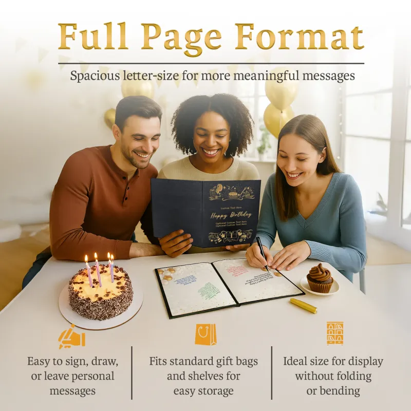 Personalized Birthday Guestbook - Graphite Black