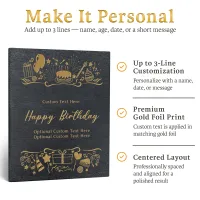 Personalized Birthday Guestbook - Graphite Black
