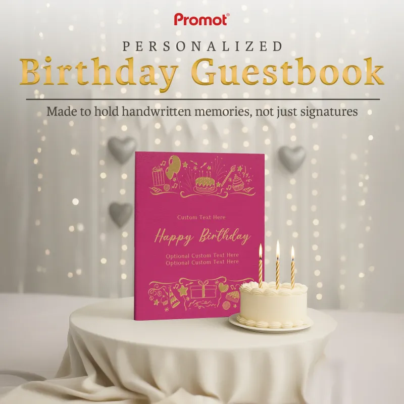Personalized Birthday Guestbook - Pink