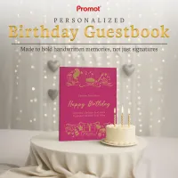 Personalized Birthday Guestbook - Pink
