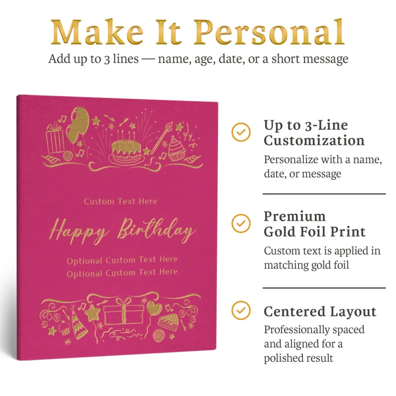 Personalized Birthday Guestbook - Pink