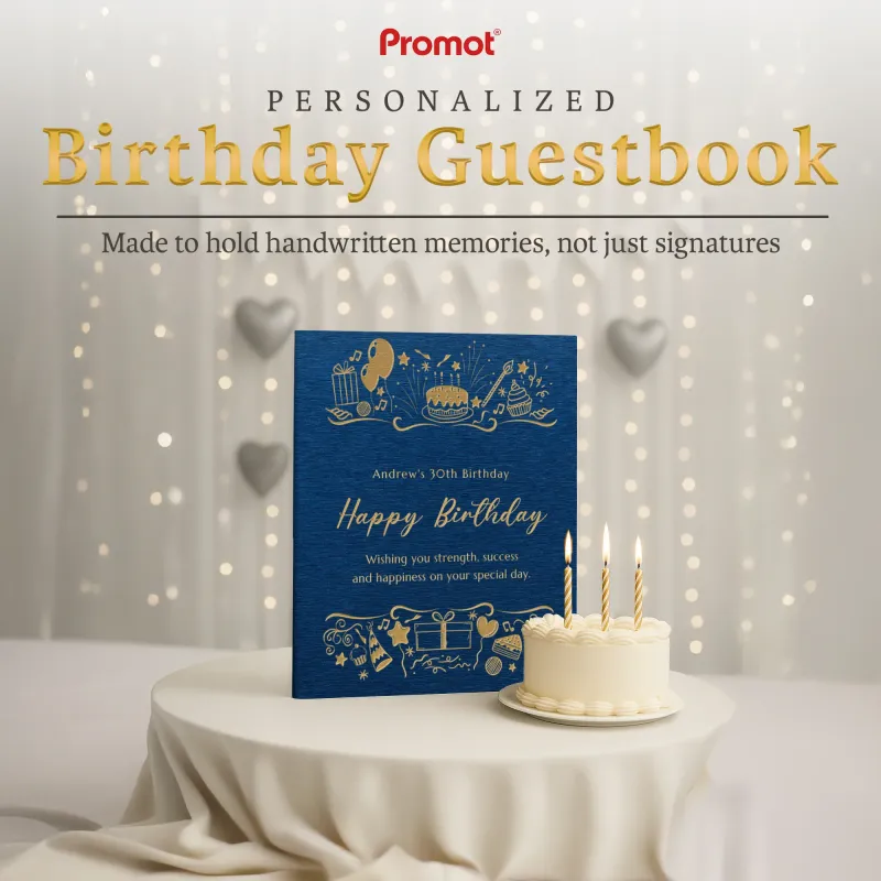 Personalized Birthday Guestbook - Sapphire Blue