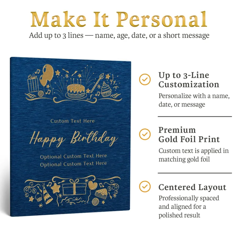 Personalized Birthday Guestbook - Sapphire Blue