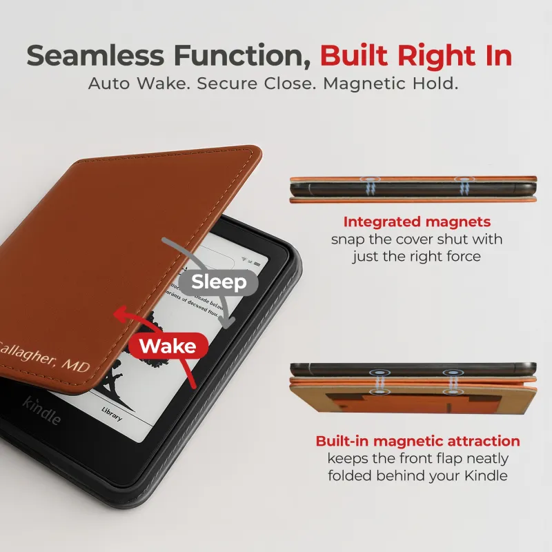 Kindle Leather Case- Brown