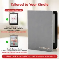 Kindle Leather Case- Gray
