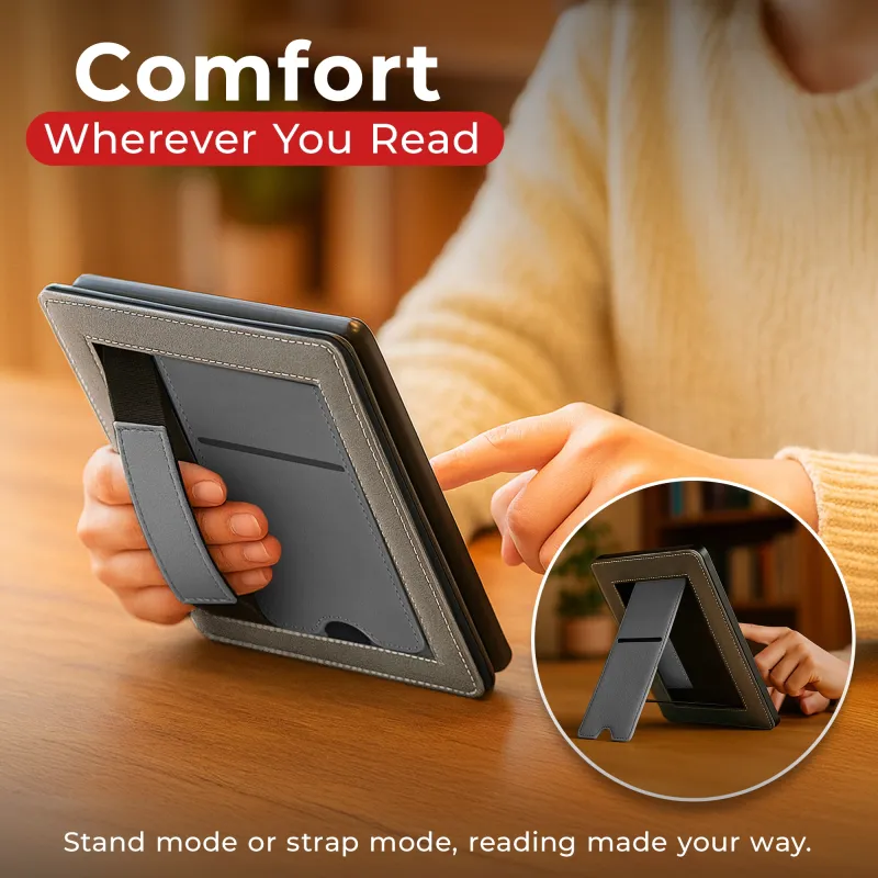 Kindle Leather Case- Gray