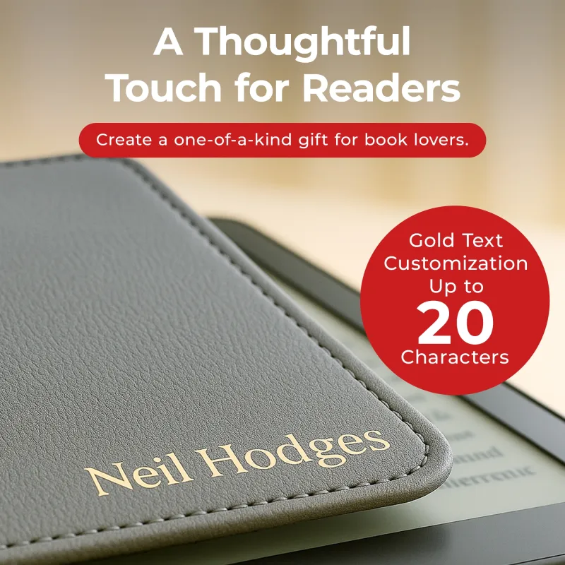 Kindle Leather Case- Gray