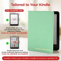 Kindle Leather Case- Mint Green