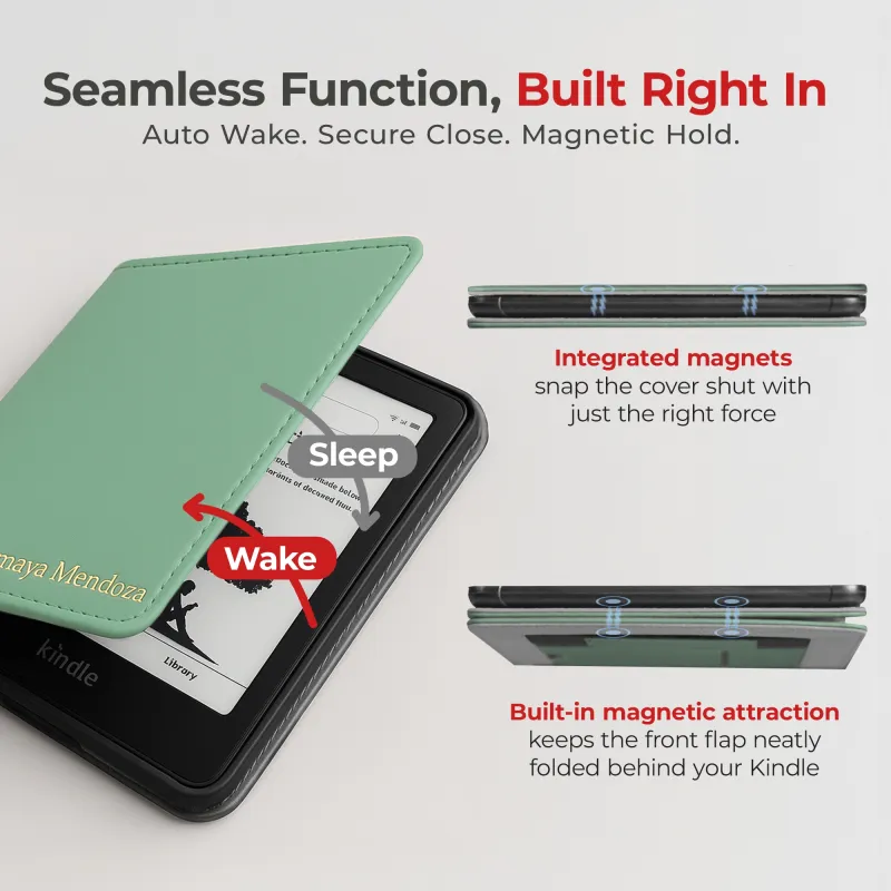 Kindle Leather Case- Mint Green
