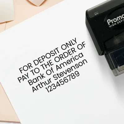 Pre-inked Bank Deposit Ink Stamp- Large
