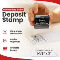 Pre-inked Bank Deposit Ink Stamp- Extra Large