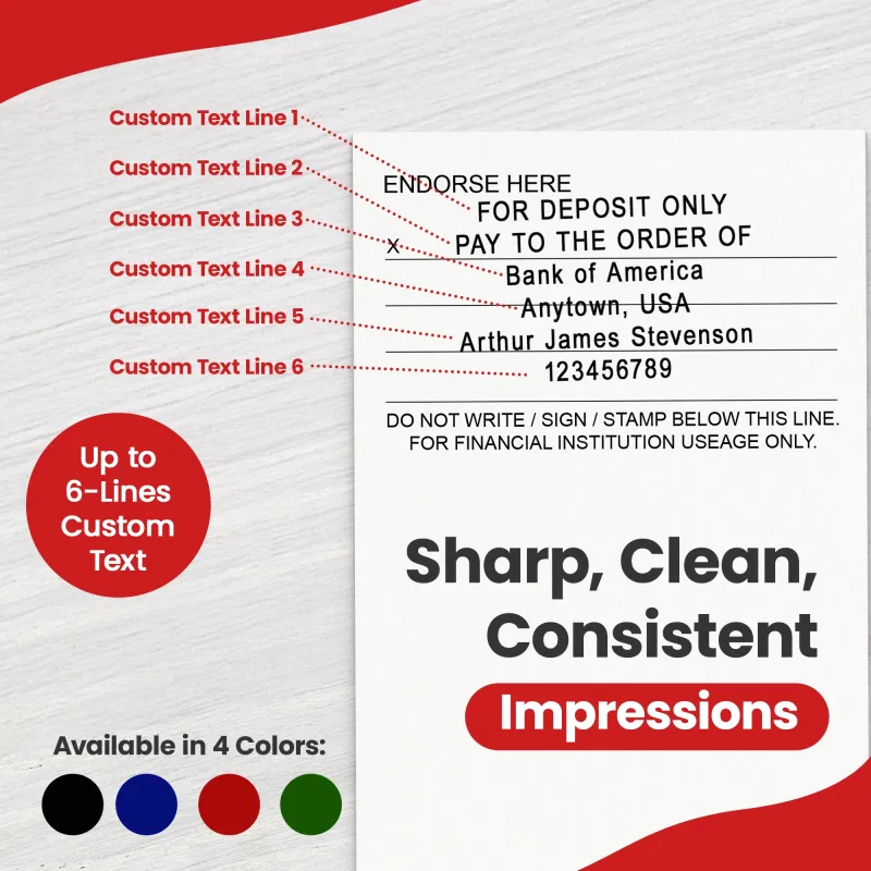 Pre-inked Bank Deposit Ink Stamp- Extra Large