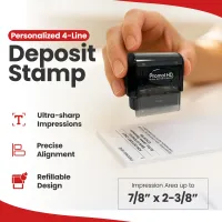 Pre-inked Bank Deposit Ink Stamp- Medium