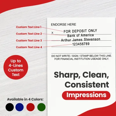 Pre-inked Bank Deposit Ink Stamp- Medium